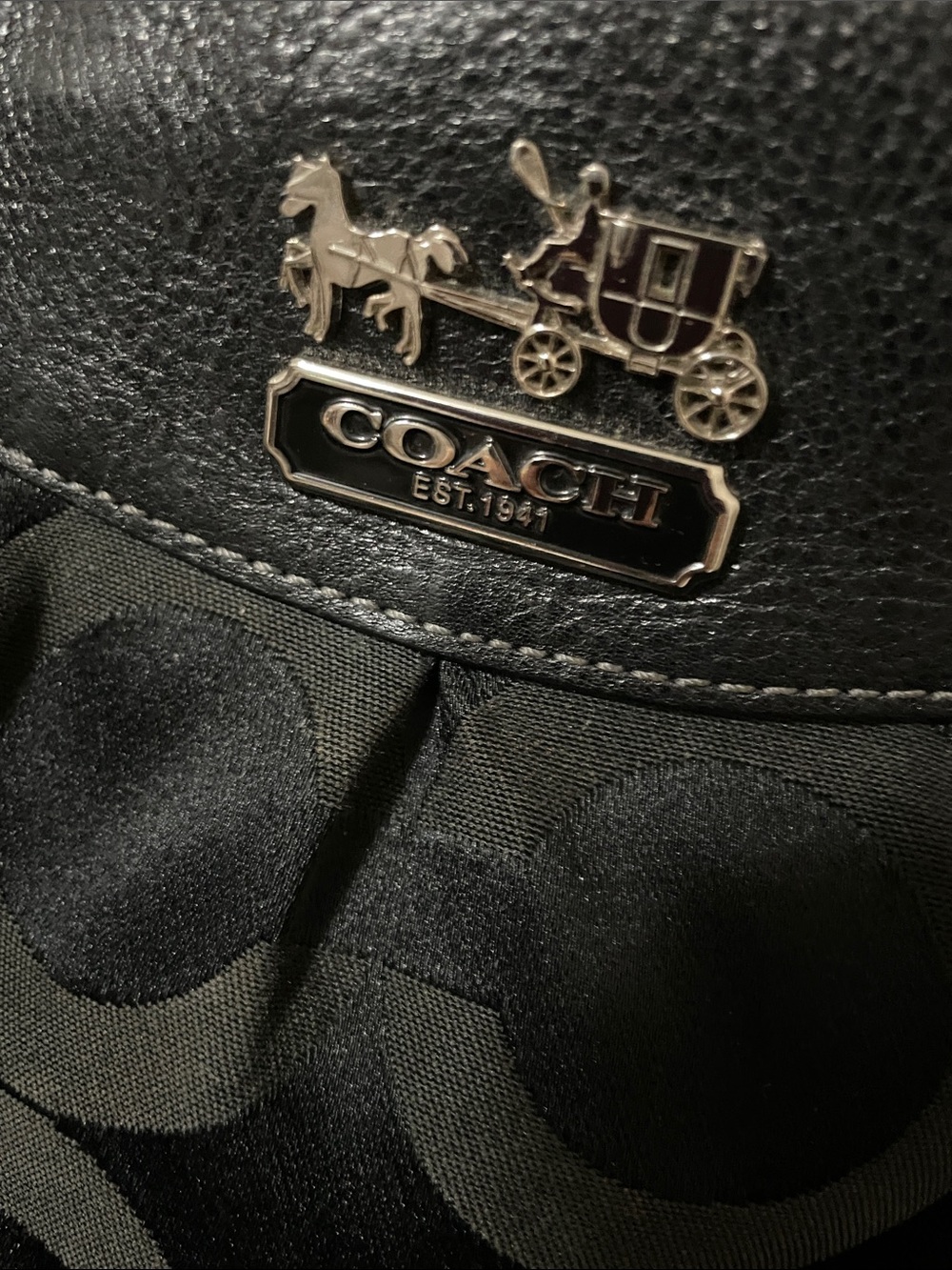 Coach Black Signature Canvas Bag No. M0868-13252